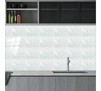 Credence Adhesive Pour Cuisine 25x30cm Vert Clair Dalle Pvc Adhesive Murale Salle de Bain,Feuilles de Stickers Muraux en Vinyle, Stickers Carrelage Imperméables