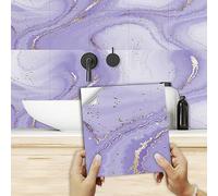 Credence Adhesive pour Cuisine 30X30 La Couleur Violette Stickers Cuisine Stickers Muraux Cuisine Carrelage Adhesif Mural Stickers Salle de Bain Dalle Pvc Adhesive Murale （10 Pièces）