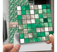 Credence Adhesive pour Cuisine 30X30 Vert Herbe Stickers Cuisine Stickers Muraux Cuisine Carrelage Adhesif Mural Stickers Salle de Bain Dalle Pvc Adhesive Murale （10 Pièces）