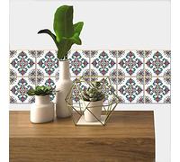 Credence Adhesive pour Cuisine Beige Vert Rouge Stickers Muraux Cuisine Imperméable Carrelage Adhesif Mural Salle de Bain Maison Décoration Stickers Carrelage 15 Pièces/10x10cm