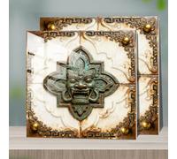 Credence Adhesive Pour Cuisine Cuivre Puante Masque Stickers Muraux Cuisine Carrelage Imperméable,Dalle Pvc Adhesive Murale pour Salle de Bain Salon