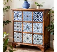 Credence Adhesive pour Cuisine Géométrie Bleue Claire Carrelage Adhesif Mural Cuisine Salle de Bain Dalle Pvc Adhesive Murale Stickers Carrelage Adhesif Sol Peel And Stick Tiles 10x10cm/24 Pcs