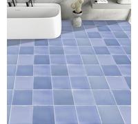 Credence Adhesive pour Cuisine Géométrie Bleue Élégante Carrelage Adhesif Mural Cuisine Salle de Bain Dalle Pvc Adhesive Murale Stickers Carrelage Adhesif Sol Peel And Stick Tiles 10x10cm/10 Pcs