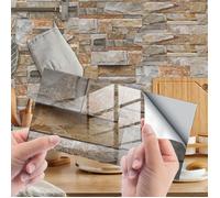 Credence Adhesive pour Cuisine, Imperméable Carrelage Adhesif Mural Salle de Bain, Stickers Carrelage Cuisine pour Salle Mural