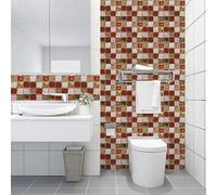 Credence Adhesive pour Cuisine Marbre Or Rose Dalle Pvc Adhesive Murale Carrelage Adhesif Sol Mural Cuisine Salle de Bain Dalles Adhesives Murales Peel and Stick Tiles 10x10cm/20 Pcs