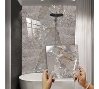 Credence Adhesive pour Cuisine Marbre Taupe Carrelage Adhesif Mural Salle de Bain Imperméable Vinyle Stickers Muraux Cuisine Décoration Stickers Carrelage 10 Pièces/30x30cm