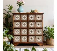 Credence Adhesive pour Cuisine Marron Élégant Noir Dalle Pvc Adhesive Murale Carrelage Adhesif Sol Mural Cuisine Salle de Bain Dalles Adhesives Murales Peel and Stick Tiles 20x20cm/24 Pcs