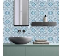 Crédence Adhesive pour Cuisine Modèle Bleu Stickers Muraux Cuisine Salle de Bain,Dalle PVC Adhesif Murale,Crédence Adhésive Cuisine, Décoration Auto-Adhésif Stickers Carrelage