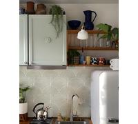 Credence Adhesive Pour Cuisine Rayures vert clair Carrelage Adhesif Mural Cuisine,PVC Imperméable stickers carrelage Salle de Bain,Stickers Muraux Cuisine Auto-Adhésif 20 Pièces(20x20cm)