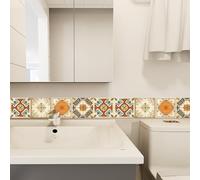 Credence Adhesive Pour Cuisine Vintage Jaune Credence Adhesive Imperméable En Pvc Pour Crédence De Cuisine - Stickers Muraux Cuisine Décoratifs Pour Cuisine Et Salle De Bain 10 PC(10X10CM)