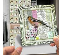 Credence Adhesive pour Cuisine Vintage Oiseau Vert Carrelage Adhesif Mural Salle de Bain Imperméable Vinyle Stickers Muraux Cuisine Décoration Stickers Carrelage 10 Pièces/10x10cm