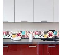 Crédence Aluminium Cuisine - 100 x 20 cm - Modèle CRAZYCOLOR - Crédence Alu 2 mm Adhésive - Double face - Fond de Hotte - Plaque Aluminium