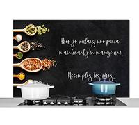 Credence Amateur de pizza - Proverbes - Citations - Tiens, je voulais une pizza Fond de hotte 120x80 cm Credence aluminium Plaque inox de cuisine