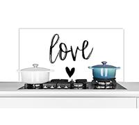 Credence Amour - Citations - Proverbes Fond de hotte 100x50 cm Credence aluminium Plaque inox de cuisine