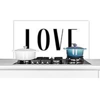 Credence Amour - Proverbes - Citations Fond de hotte 100x50 cm Credence aluminium Plaque inox de cuisine