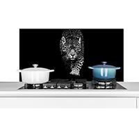 Credence Animaux - Noir - Léopard - Blanc - Sauvage Fond de hotte 100x50 cm Credence aluminium Plaque inox de cuisine