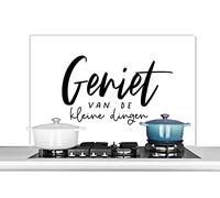 Credence Appréciez les petites choses - Citations - Proverbes Fond de hotte 100x65 cm Credence aluminium Plaque inox de cuisine