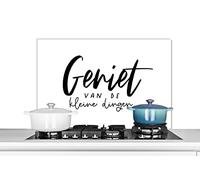 Credence Appréciez les petites choses - Citations - Proverbes Fond de hotte 80x55 cm Credence aluminium Plaque inox de cuisine