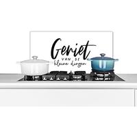 Credence Appréciez les petites choses - Proverbes - Citations Fond de hotte 60x30 cm Credence aluminium Plaque inox de cuisine