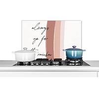 Credence Arc-en-ciel - Toujours aller vers l'arc-en-ciel - Citations - Texte Fond de hotte 70x50 cm Credence aluminium Plaque inox de cuisine