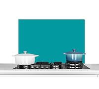 Credence Bleu - Aqua - Motif Fond de hotte 80x55 cm Credence aluminium Plaque inox de cuisine