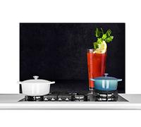 Credence Boisson - Verre - Bloody Mary - Rouge Fond de hotte 100x65 cm Credence aluminium Plaque inox de cuisine