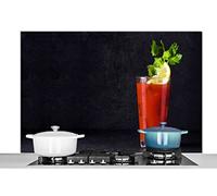 Credence Boisson - Verre - Bloody Mary - Rouge Fond de hotte 120x80 cm Credence aluminium Plaque inox de cuisine