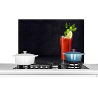 Credence Boisson - Verre - Bloody Mary - Rouge Fond de hotte 90x60 cm Credence Aluminium Plaque INOX de Cuisine