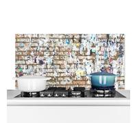 Credence Brique - Mur - Poster Fond de hotte 90x45 cm Credence aluminium Plaque inox de cuisine