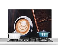 Credence Café - Cannelle - Latte Fond de hotte 100x65 cm Credence aluminium Plaque inox de cuisine