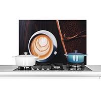 Credence Café - Cannelle - Latte Fond de hotte 90x60 cm Credence aluminium Plaque inox de cuisine
