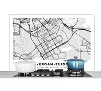 Credence Carte - Amsterdam-Zuidoost - Pays-Bas Fond de hotte 120x80 cm Credence aluminium Plaque inox de cuisine