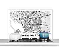 Credence Carte - Bergen op Zoom - Pays-Bas Fond de hotte 100x65 cm Credence aluminium Plaque inox de cuisine