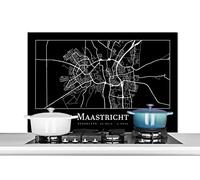 Credence Carte - Carte de Maastricht - Plan de la ville Fond de hotte 100x65 cm Credence aluminium Plaque inox de cuisine