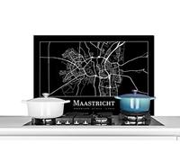 Credence Carte - Carte de Maastricht - Plan de la ville Fond de hotte 90x60 cm Credence aluminium Plaque inox de cuisine