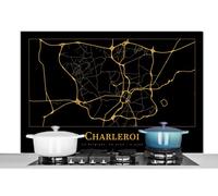 Credence Carte - Charleroi - Or - Noir Fond de hotte 120x80 cm Credence aluminium Plaque inox de cuisine