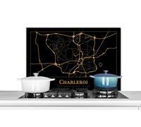 Credence Carte - Charleroi - Or - Noir Fond de hotte 80x55 cm Credence aluminium Plaque inox de cuisine