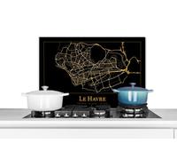 Credence Carte - Le Havre - Luxe - Or - Noir Fond de hotte 70x50 cm Credence aluminium Plaque inox de cuisine
