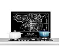 Credence Carte - Osaka - Plan de la ville Fond de hotte 80x55 cm Credence aluminium Plaque inox de cuisine