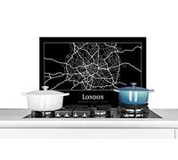 Credence Carte - Plan de ville - Londres Fond de hotte 60x40 cm Credence aluminium Plaque inox de cuisine