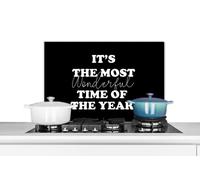 Credence C'est le moment le plus merveilleux de l'année - Proverbes - Citations - Noël Fond de hotte 70x50 cm Credence aluminium Plaque inox de cuisine