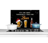 Credence C'est le moment le plus merveilleux pour la bière - Proverbes - Noël - Citations Fond de hotte 60x40 cm Credence aluminium Plaque inox de cuisine