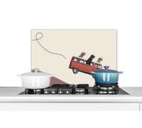 Credence Chien - Rétro - Bus Fond de hotte 60x40 cm Credence aluminium Plaque inox de cuisine