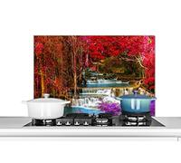 Credence Chute d'eau - Rose - Arbres Fond de hotte 90x60 cm Credence aluminium Plaque inox de cuisine