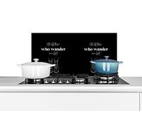 Credence Citation de Proverbes - Citations - Tous ceux qui errent ne se perdent pas. Fond de hotte 60x30 cm Credence aluminium Plaque inox de cuisine