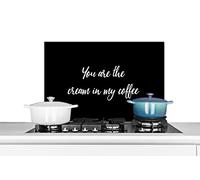 Credence Citation de Proverbes - Tu es la crème dans mon café - Citations - Partenaire Fond de hotte 60x40 cm Credence aluminium Plaque inox de cuisine