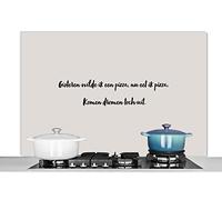 Credence Citation - Taupe - Hier, je voulais une pizza Fond de hotte 120x80 cm Credence aluminium Plaque inox de cuisine