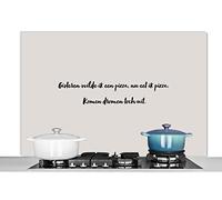 Credence Citation - Taupe - Hier, je voulais une pizza Fond de hotte 120x80 cm Credence aluminium Plaque inox de cuisine