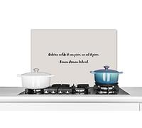 Credence Citation - Taupe - Hier, je voulais une pizza Fond de hotte 70x50 cm Credence aluminium Plaque inox de cuisine