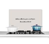 Credence Citation - Taupe - Hier, je voulais une pizza Fond de hotte 80x55 cm Credence aluminium Plaque inox de cuisine